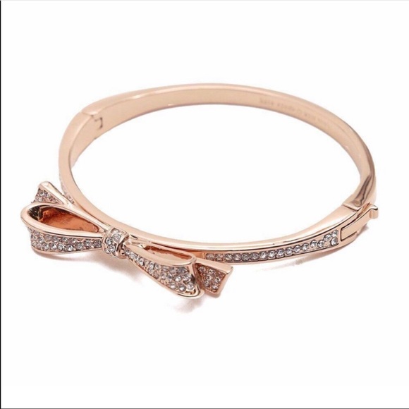 kate spade Jewelry - KATE SPADE Rose Pave Bow Bracelet Cuff Love Notes